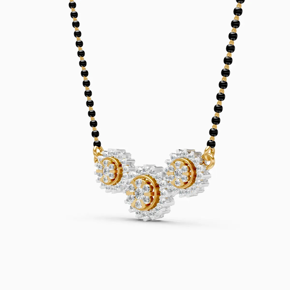 Beautiful Three Diamond-Studded Mangalsutra