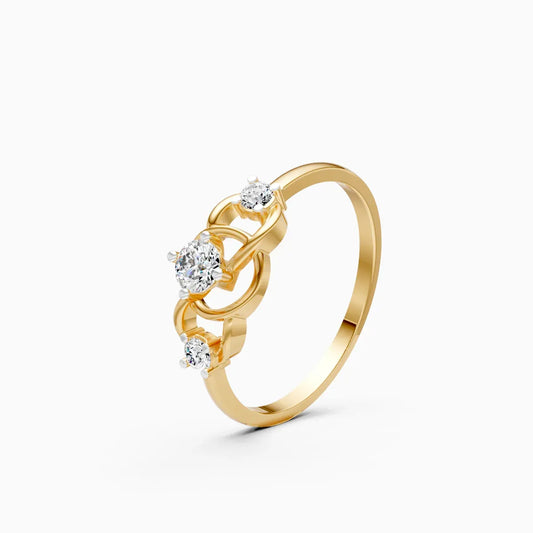 Triple Diamond Link Diamond Ring