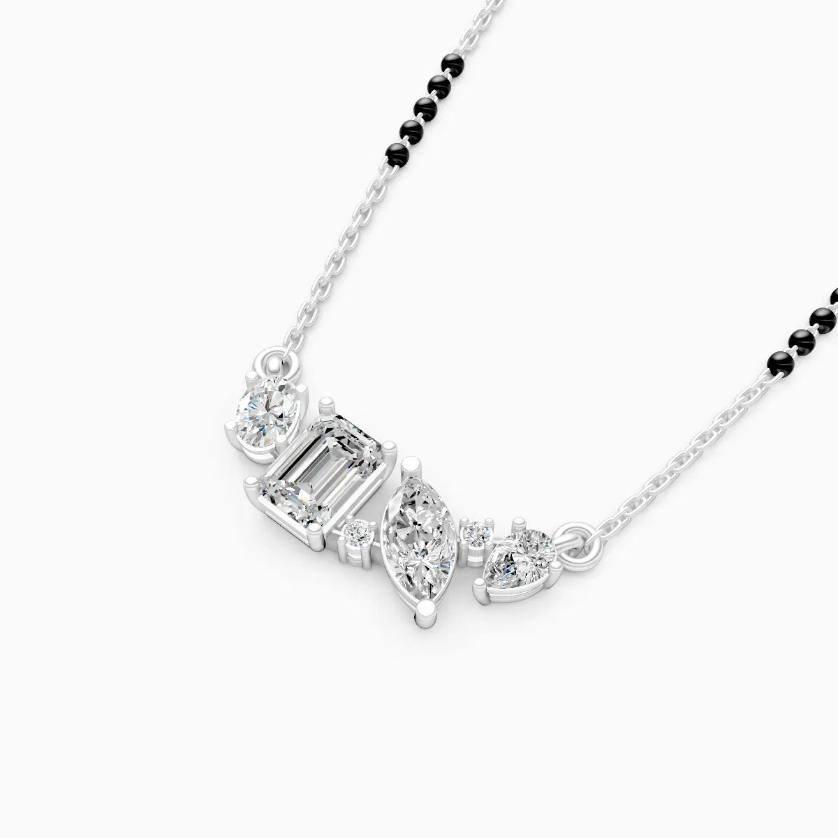 Fancy shape Lab diamond Mangalsutra With chain
