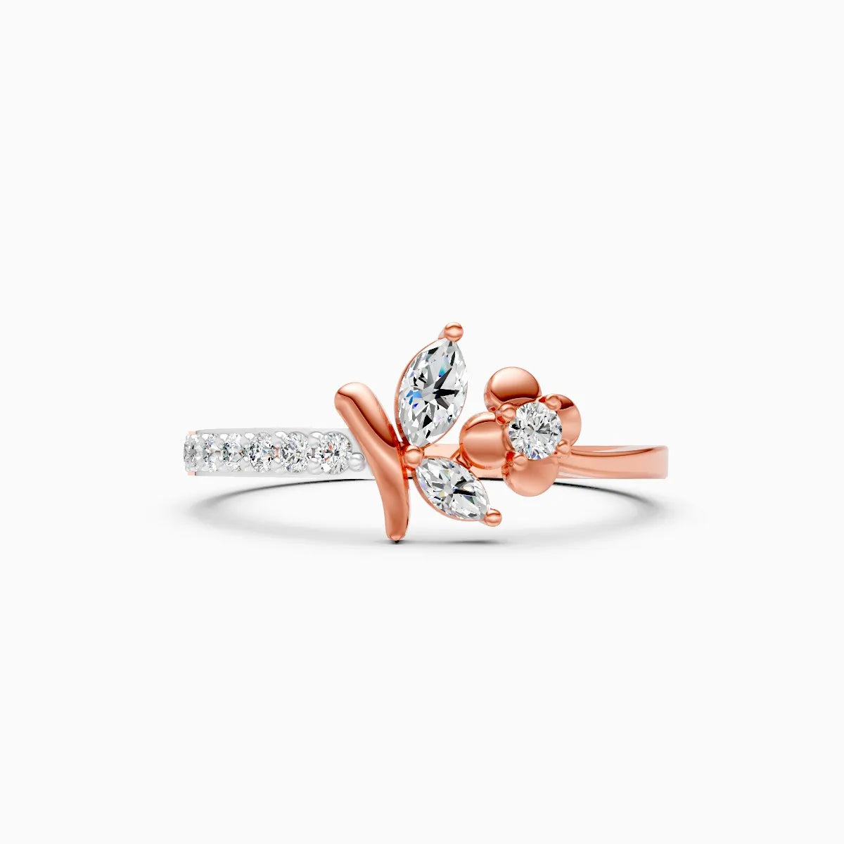Floral Leaf Diamond Ring