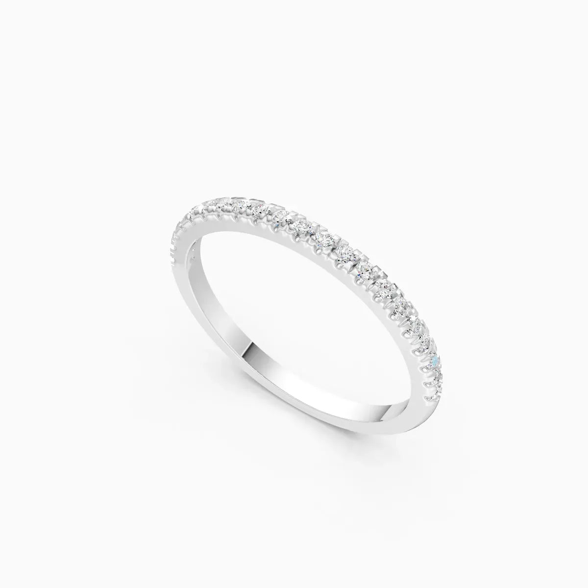 Round Diamond Half Eternity Band