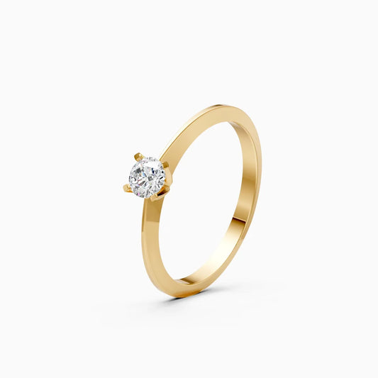 Minimal Solitaire Diamond Ring