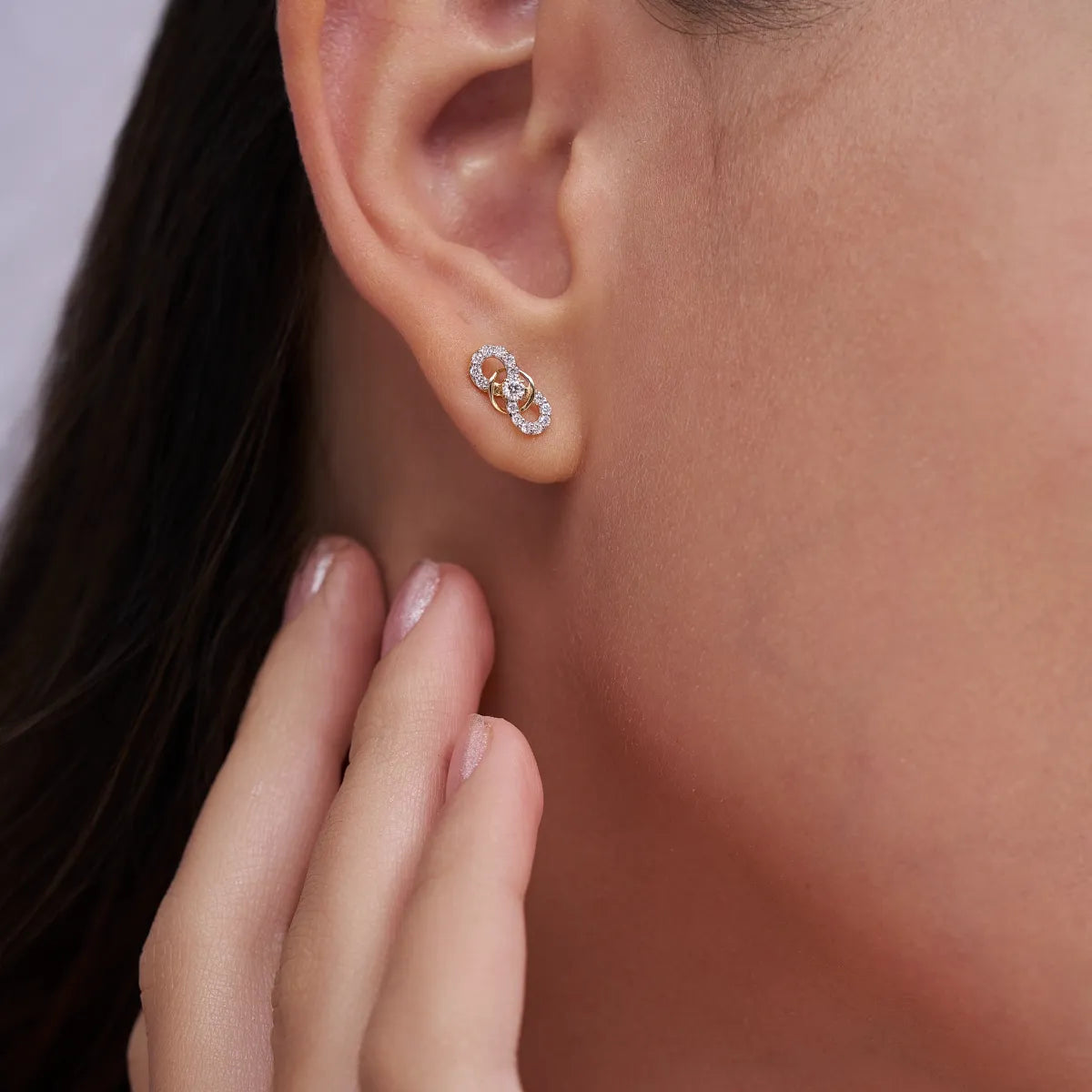 Interlinked Infinity Diamond Studs