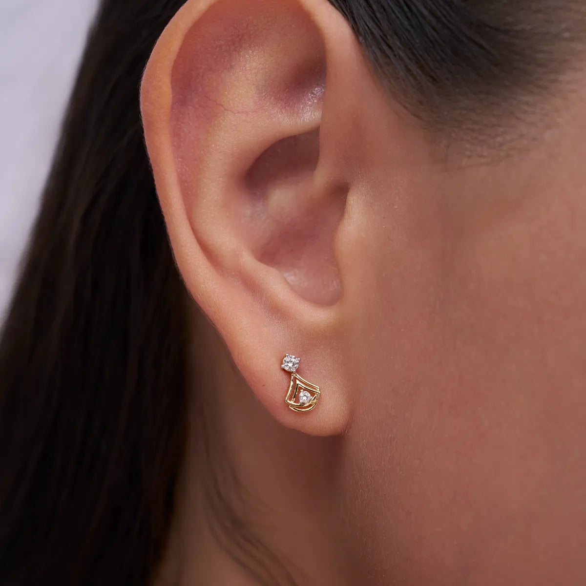 Dual Curve Diamond Studs
