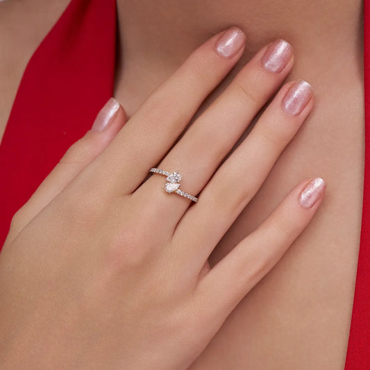 Twin Spark Lab Grown Diamond Ring