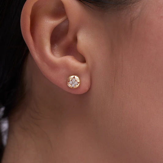 Compass Star Disc Studs