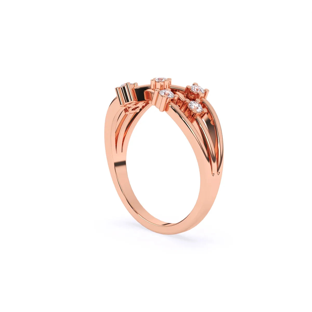 Chic Diamond Crisscross Ring