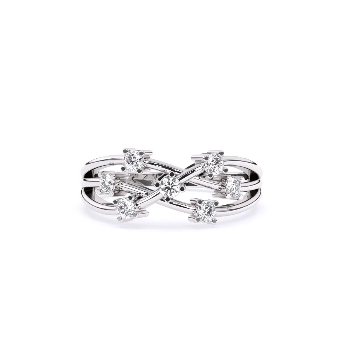 Chic Diamond Crisscross Ring