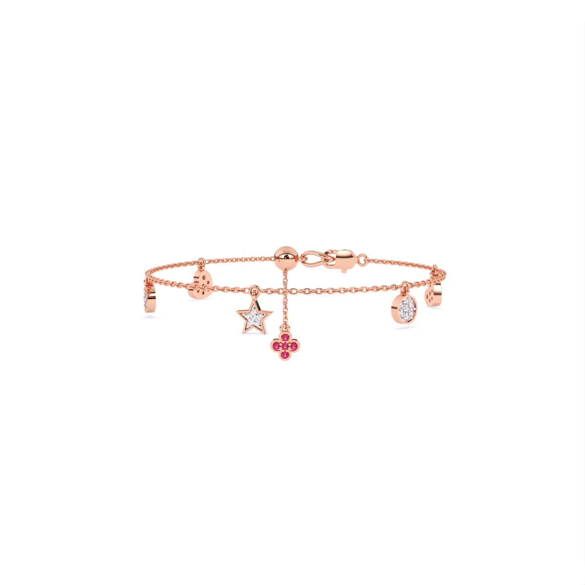 Multi Stone Hanging Lab Diamond Bracelet