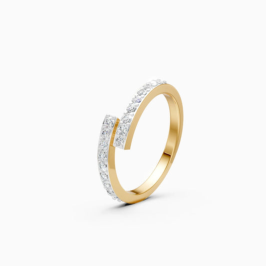 Double Row Diamond Band Ring in Rose Gold