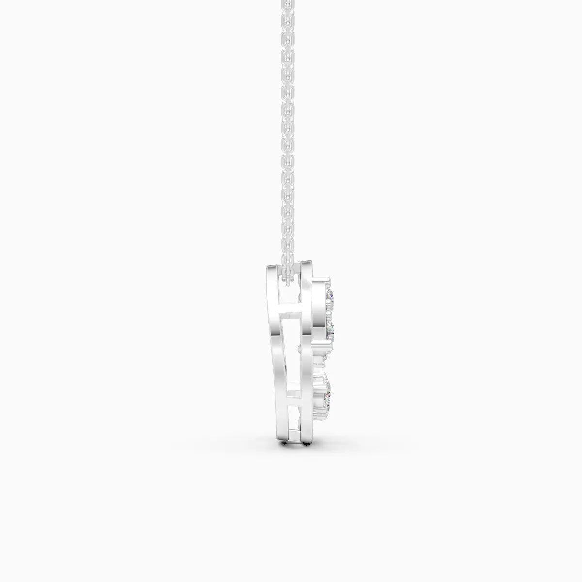 Open Circle Round Shape Diamond Pendant