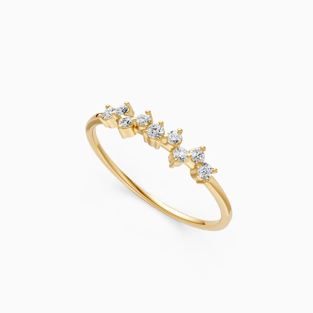 Scattered Cluster Diamond Band Ring
