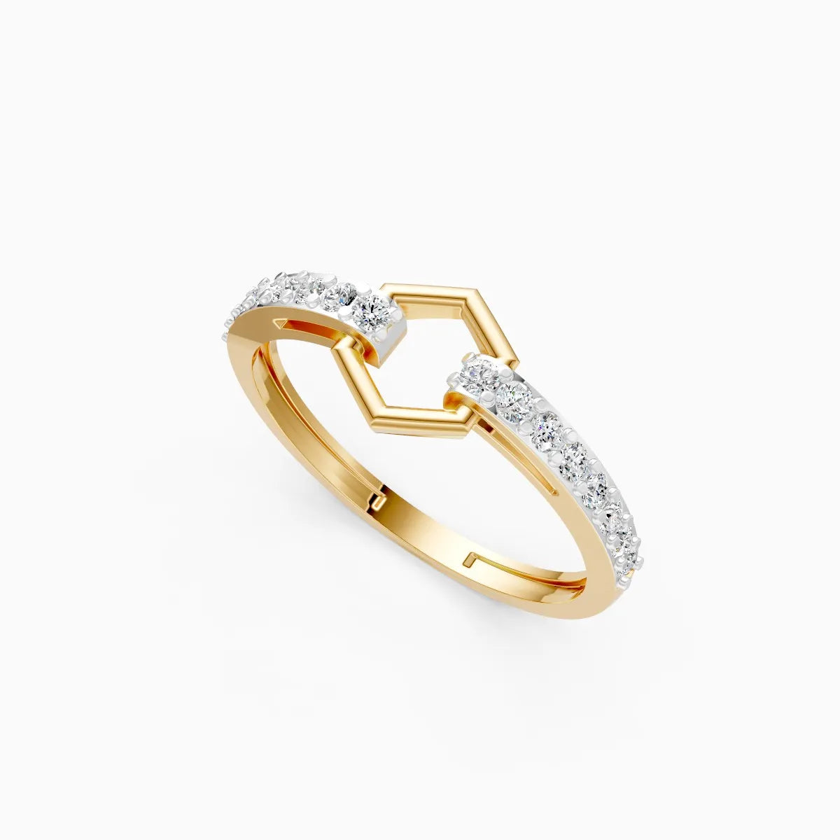 Modern Hex Link Ring