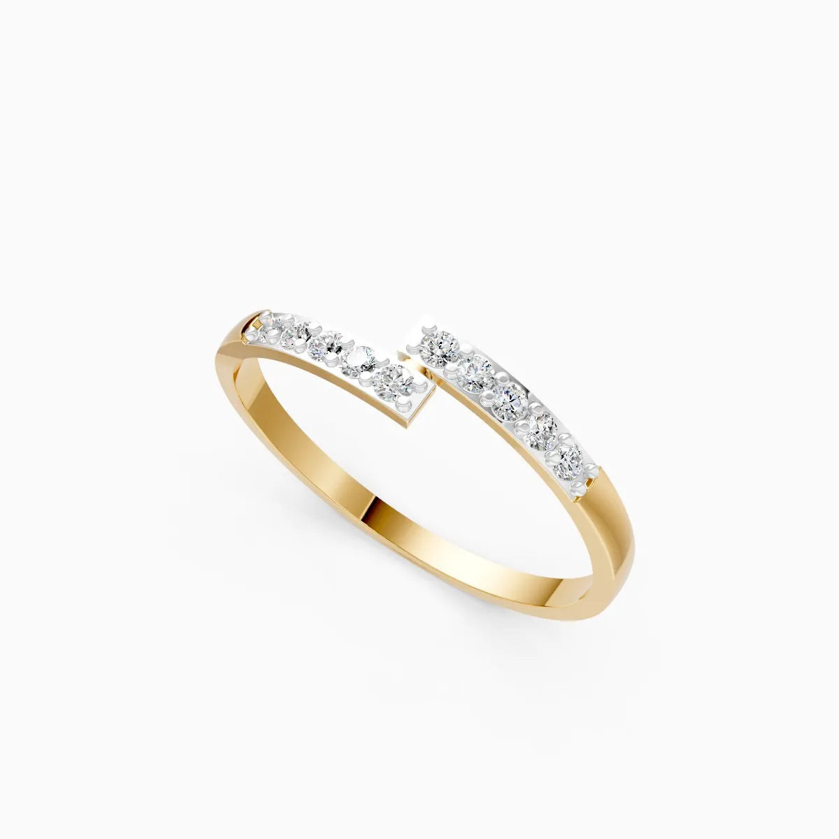 Open Diamond Bar Ring