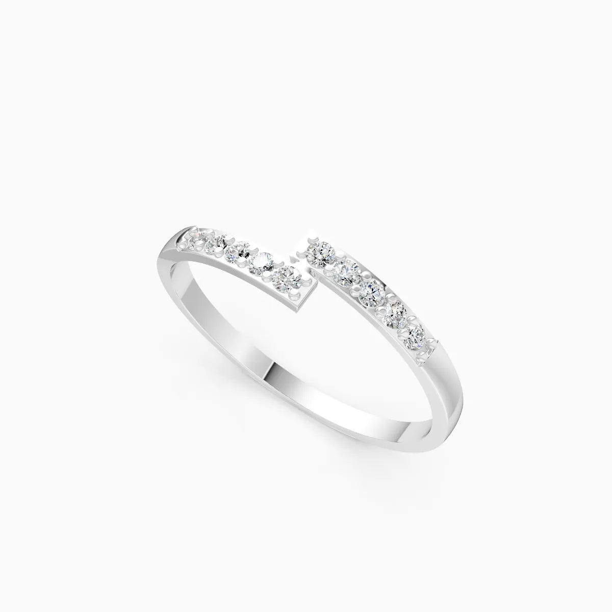 Open Diamond Bar Ring