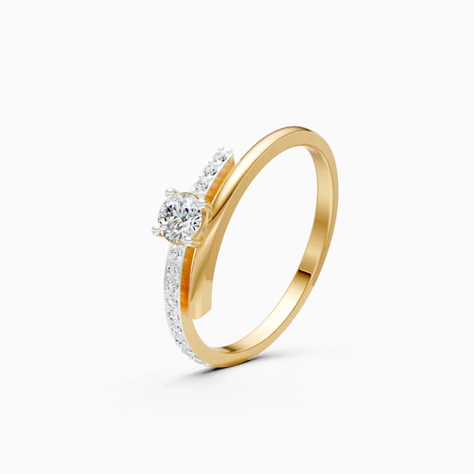 Twisted Solitaire Crossover Ring