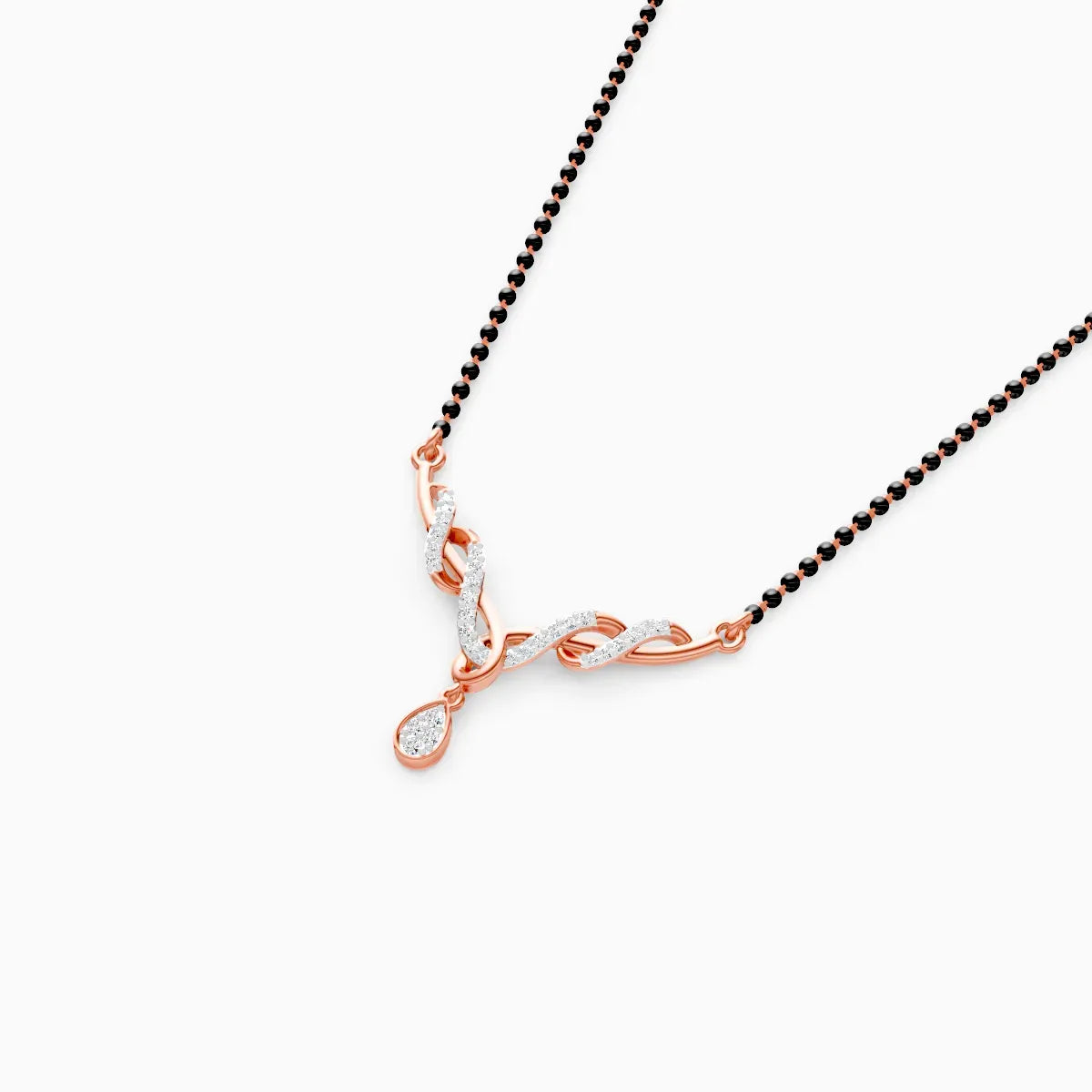 Simple Lab Diamond Pendant Mangalsutra