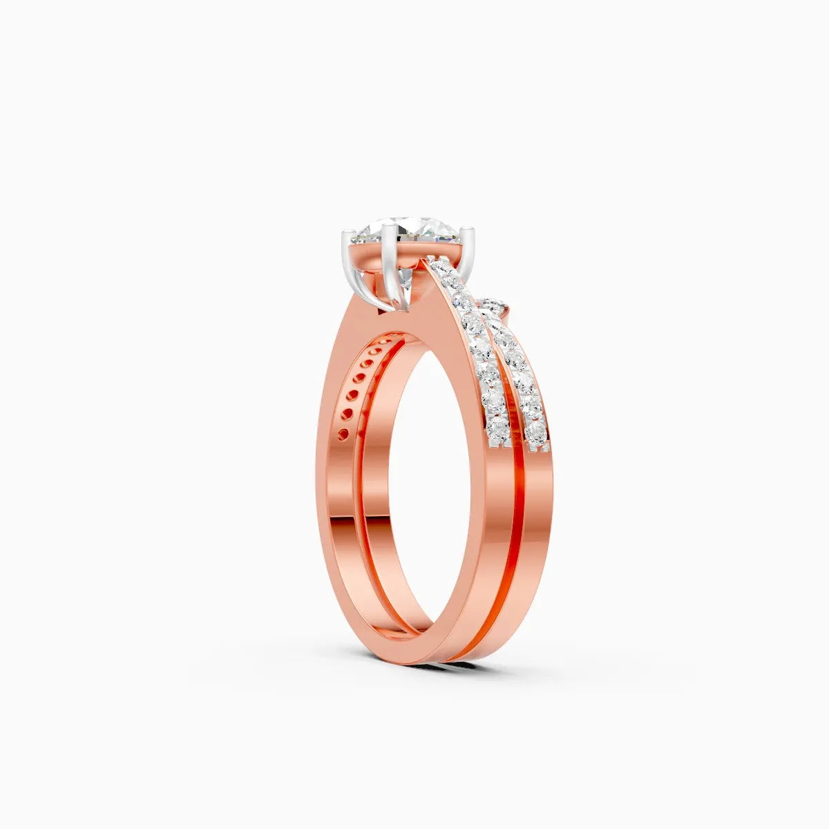 Timeless Round Cut Diamond Ring with Double Band