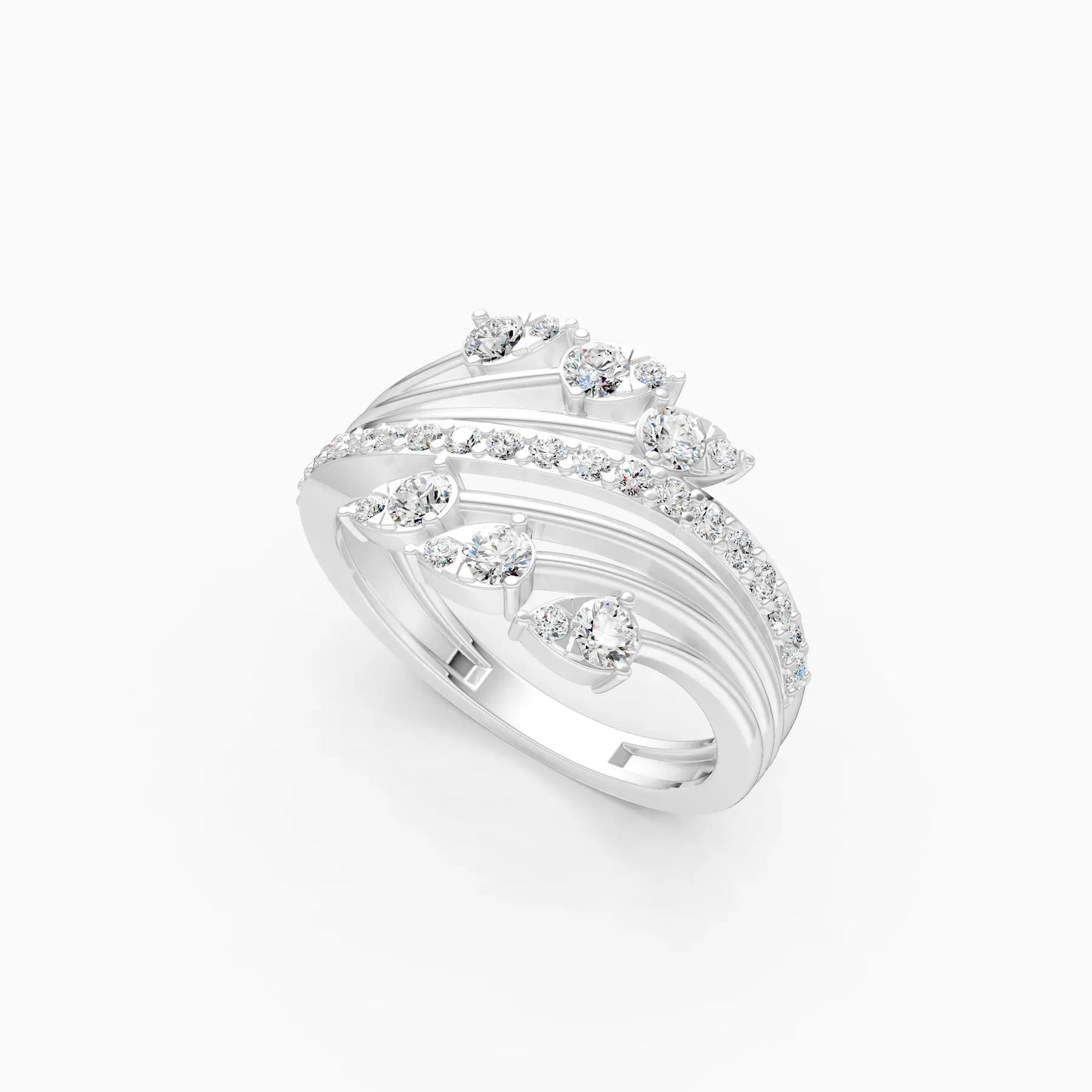 Pear-Cut Leaf Diamond Ring