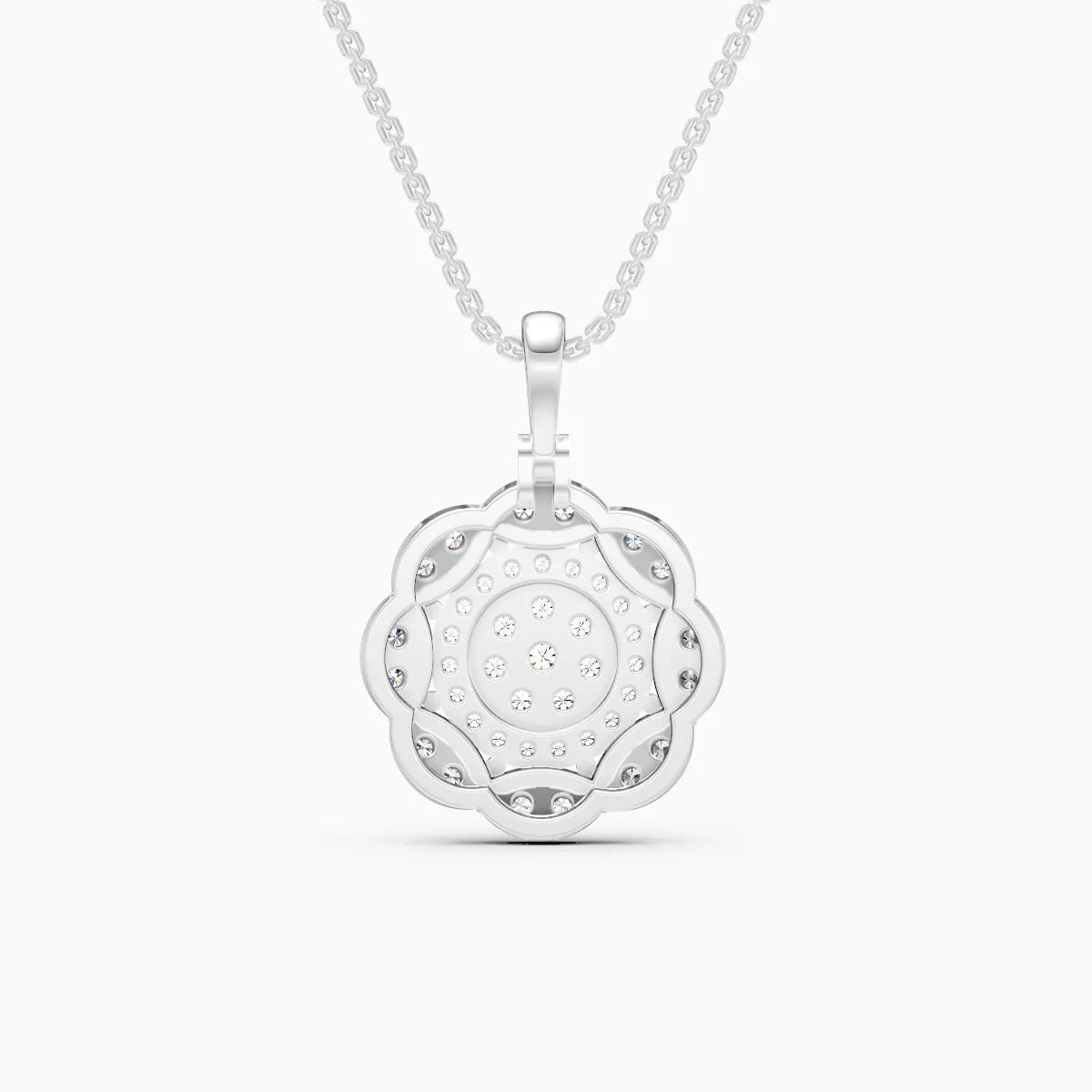 Latest Floral Style Diamond Halo Pendant