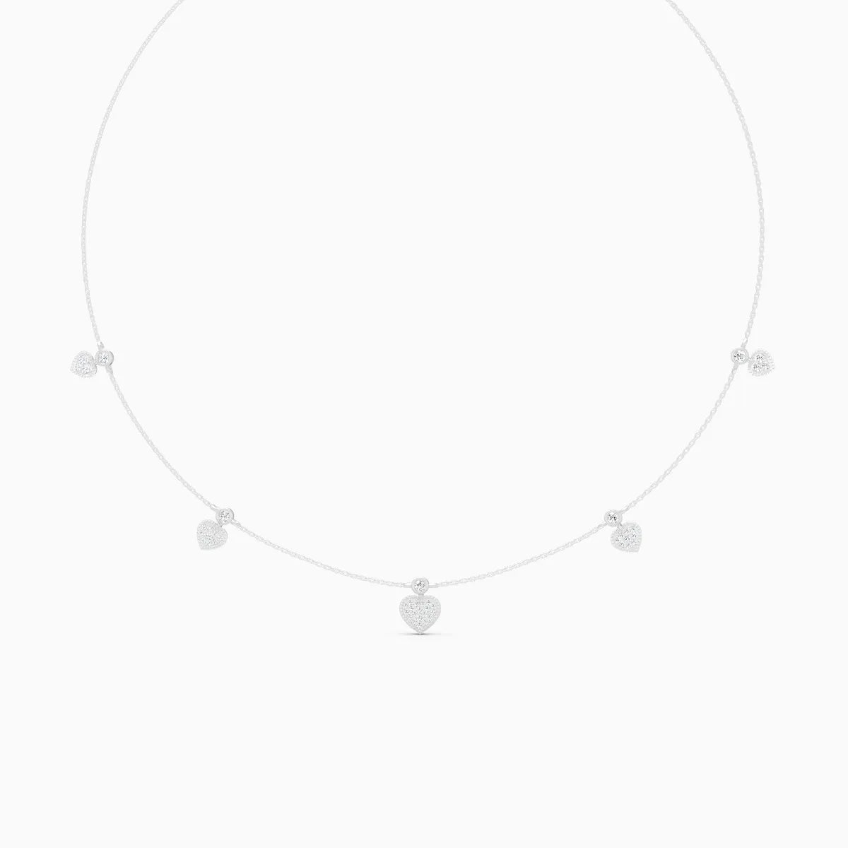 Blush Heart Charm Lab Diamond Chain