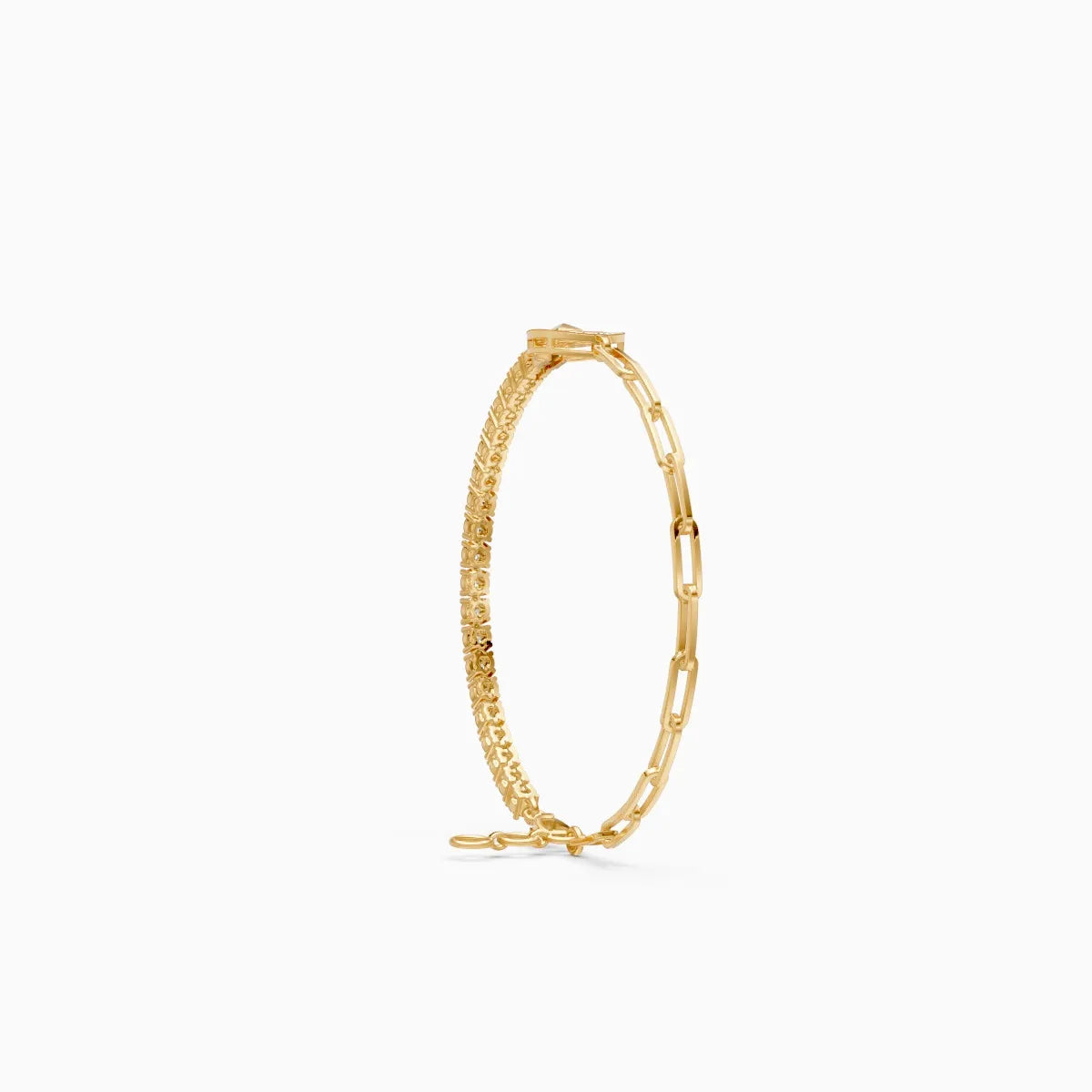 Stylish Link and Loop Diamond Bracelet