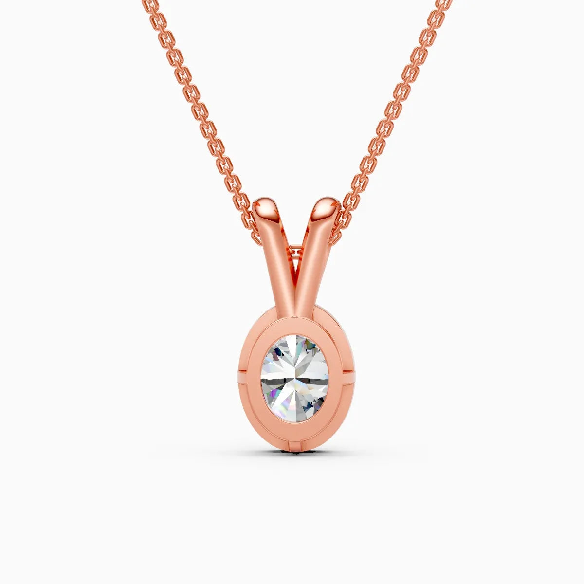 Oval Solitaire Lab Grown Diamond Pendant