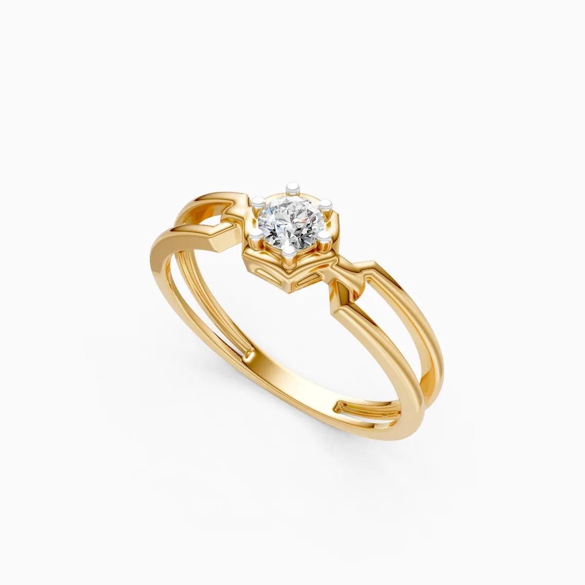 Split Band Solitaire Ring