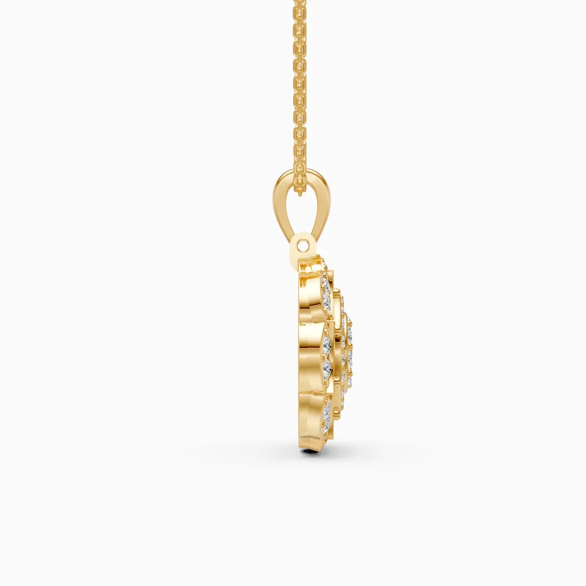 Latest Floral Style Diamond Halo Pendant