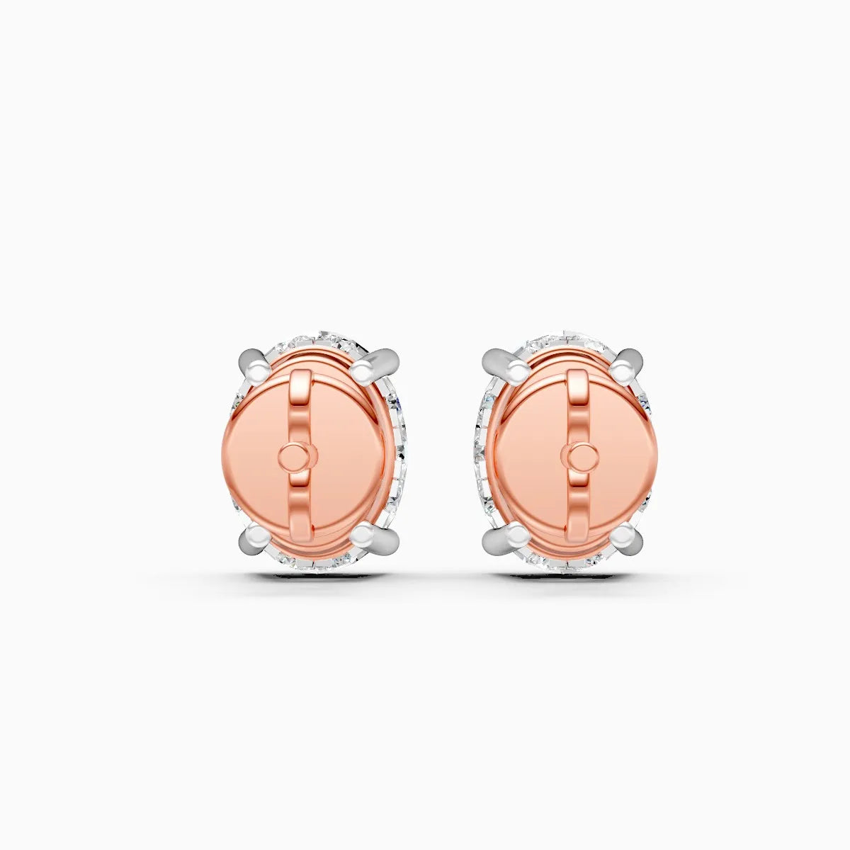 Trendy Oval-Solitaire With Mini Diamond Stud