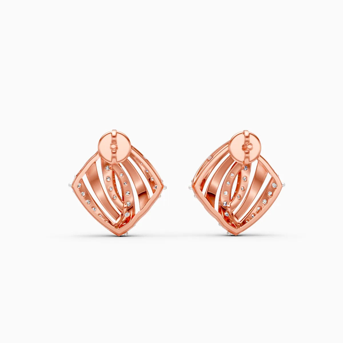 Criss-Cross Shine Diamond Stud Earrings