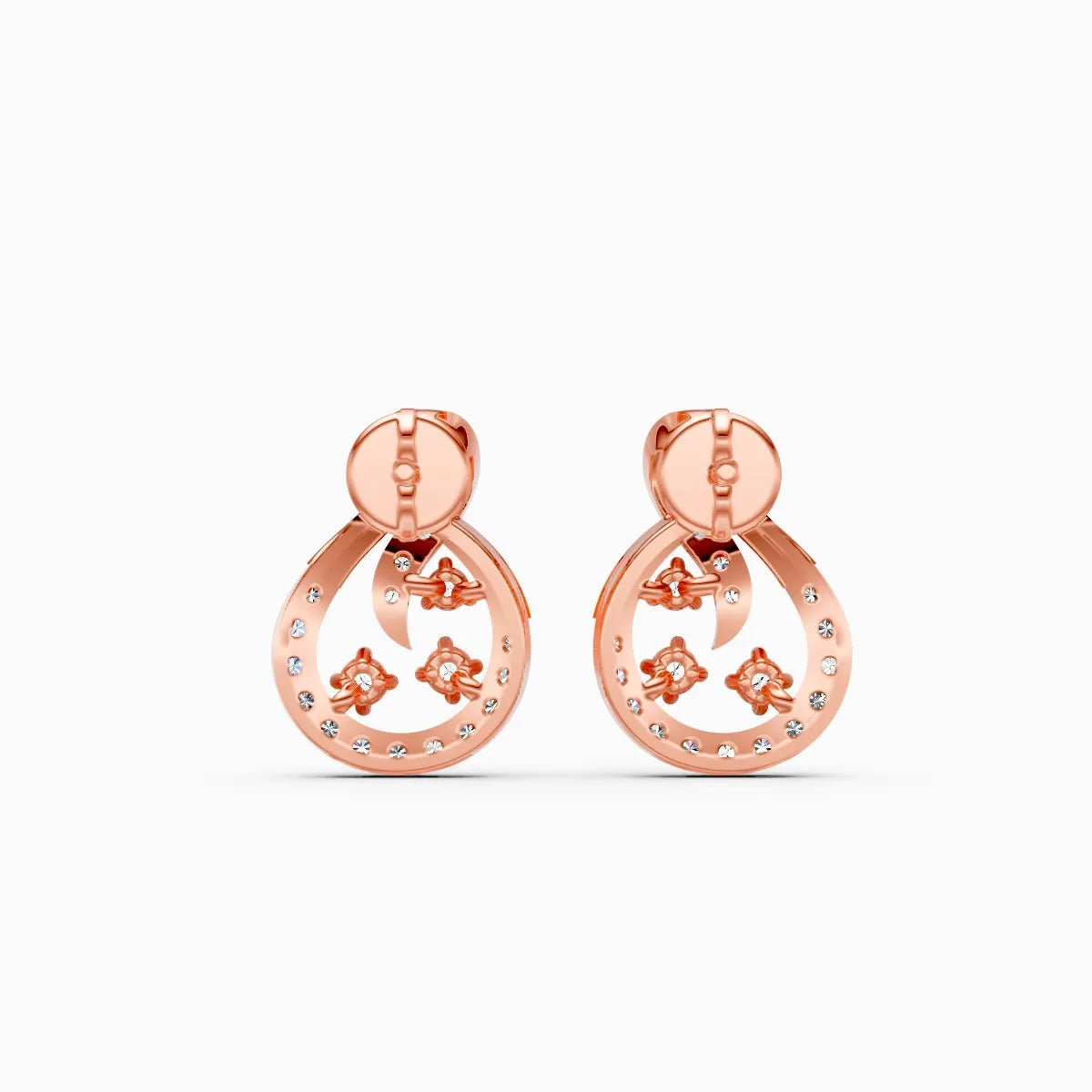 Swirl and Bloom Diamond Stud Earrings
