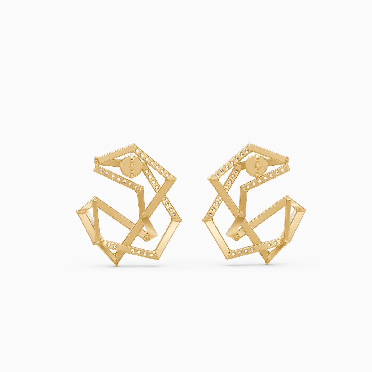 Modern Art-Inspired Diamond Studs