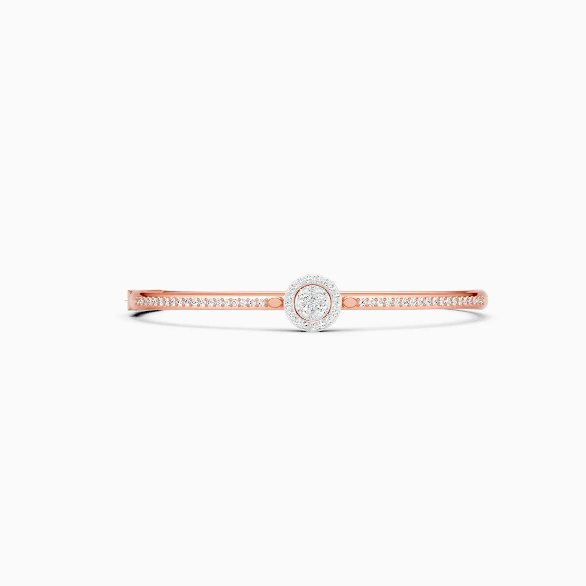 Sleek Diamond Band Bracelet Featuring Central Solitaire