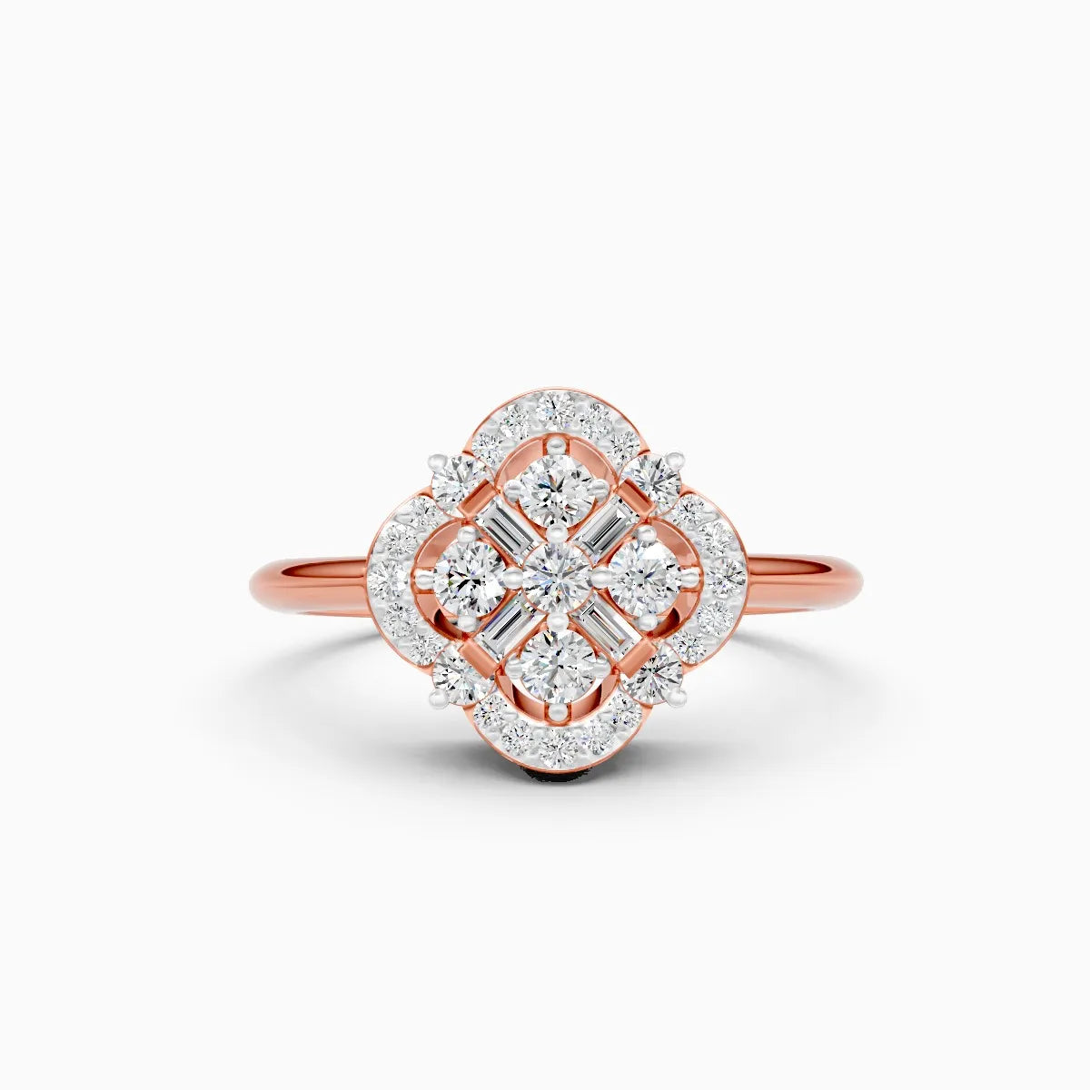 Royal Cluster Twilight Glow Lattice Ring