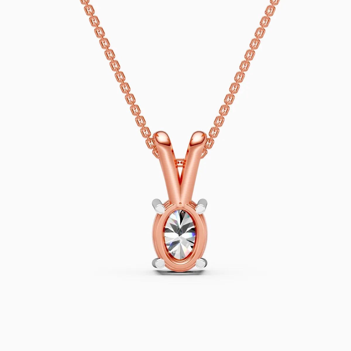 Sleek Oval Diamond Pendant
