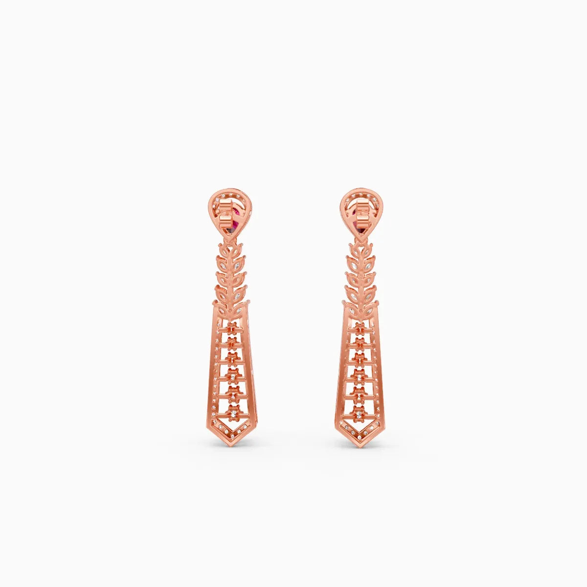 Pear Ruby Style Tear Drop Earrings