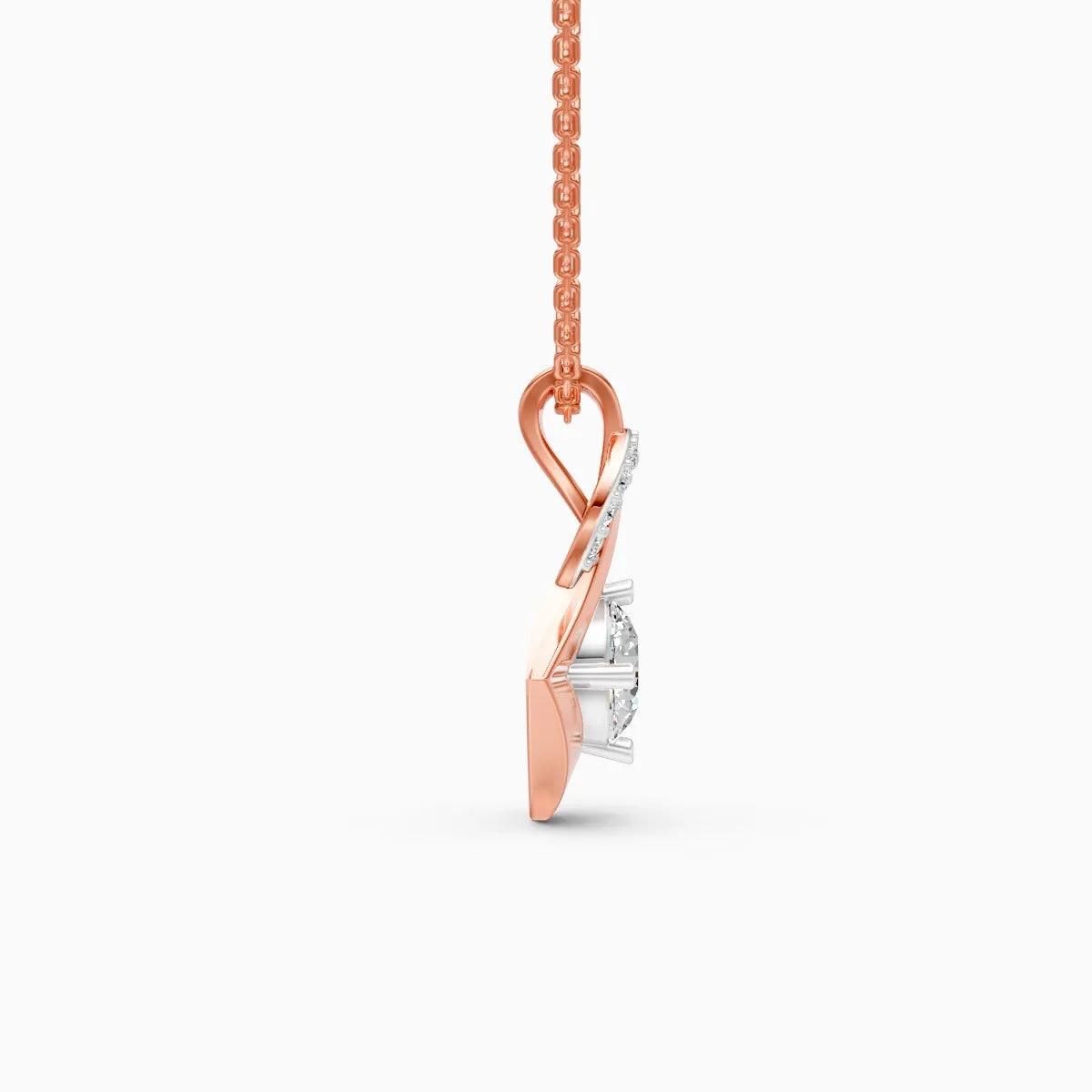 Modern Elegance Lab Diamond Pendant in 14K Gold