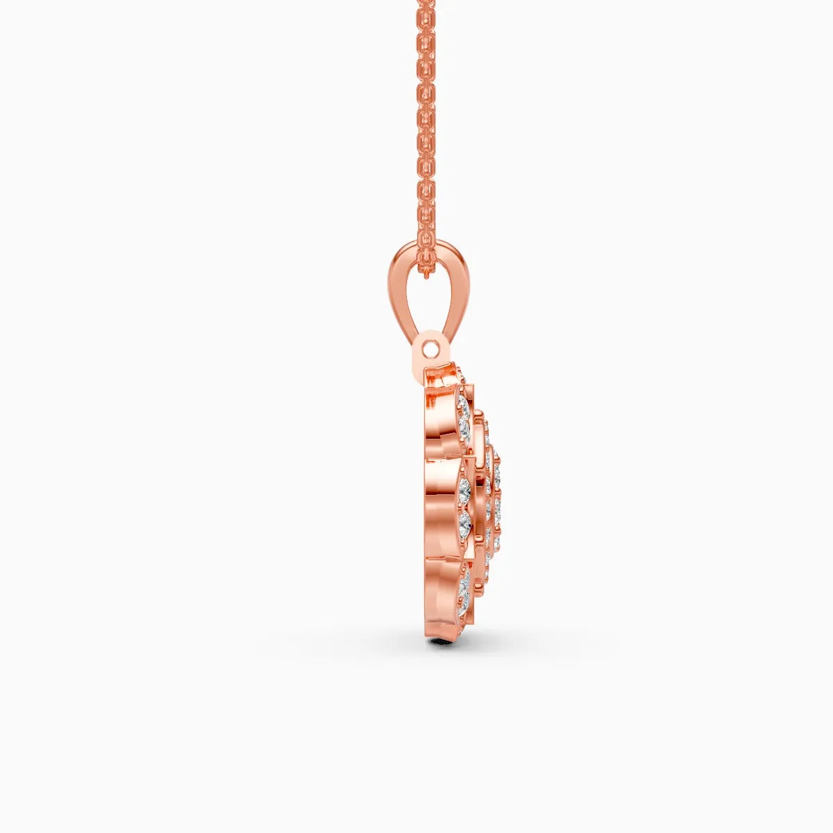 Latest Floral Style Diamond Halo Pendant