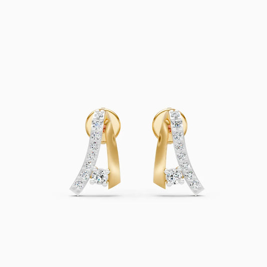 Graduated Pave Crossover Loop Stud Earrings