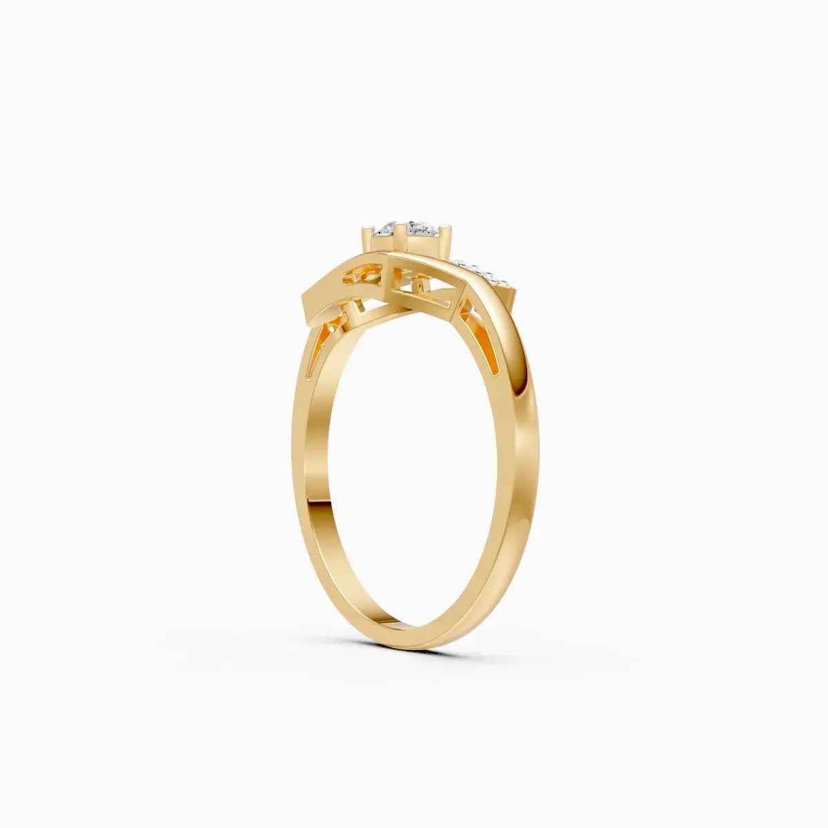 Open Curve Solitaire Ring