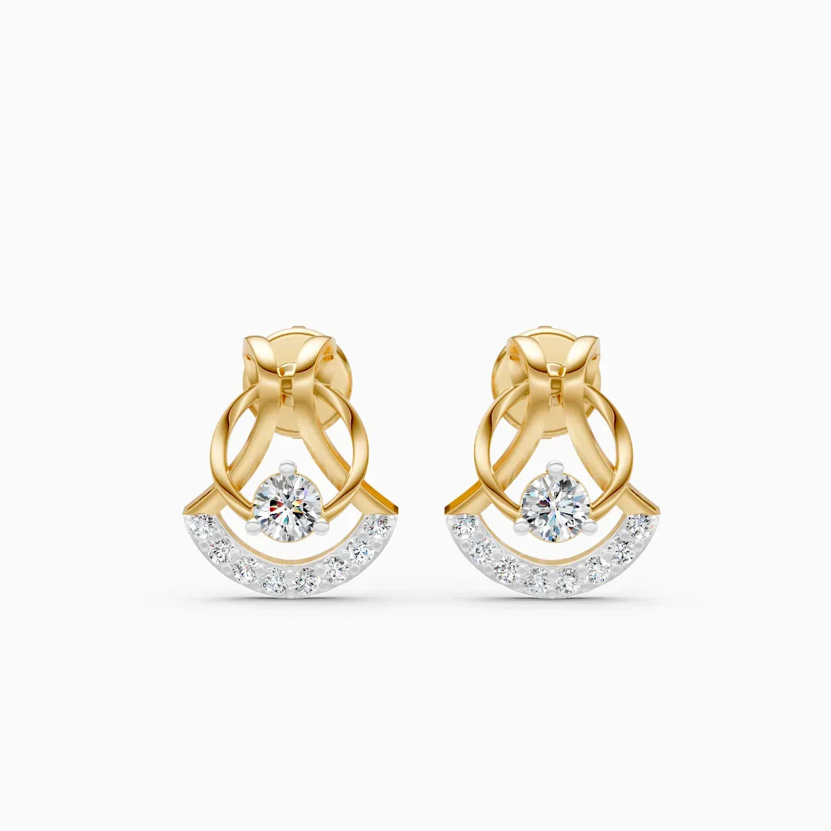 Round Knot Crescent Studs