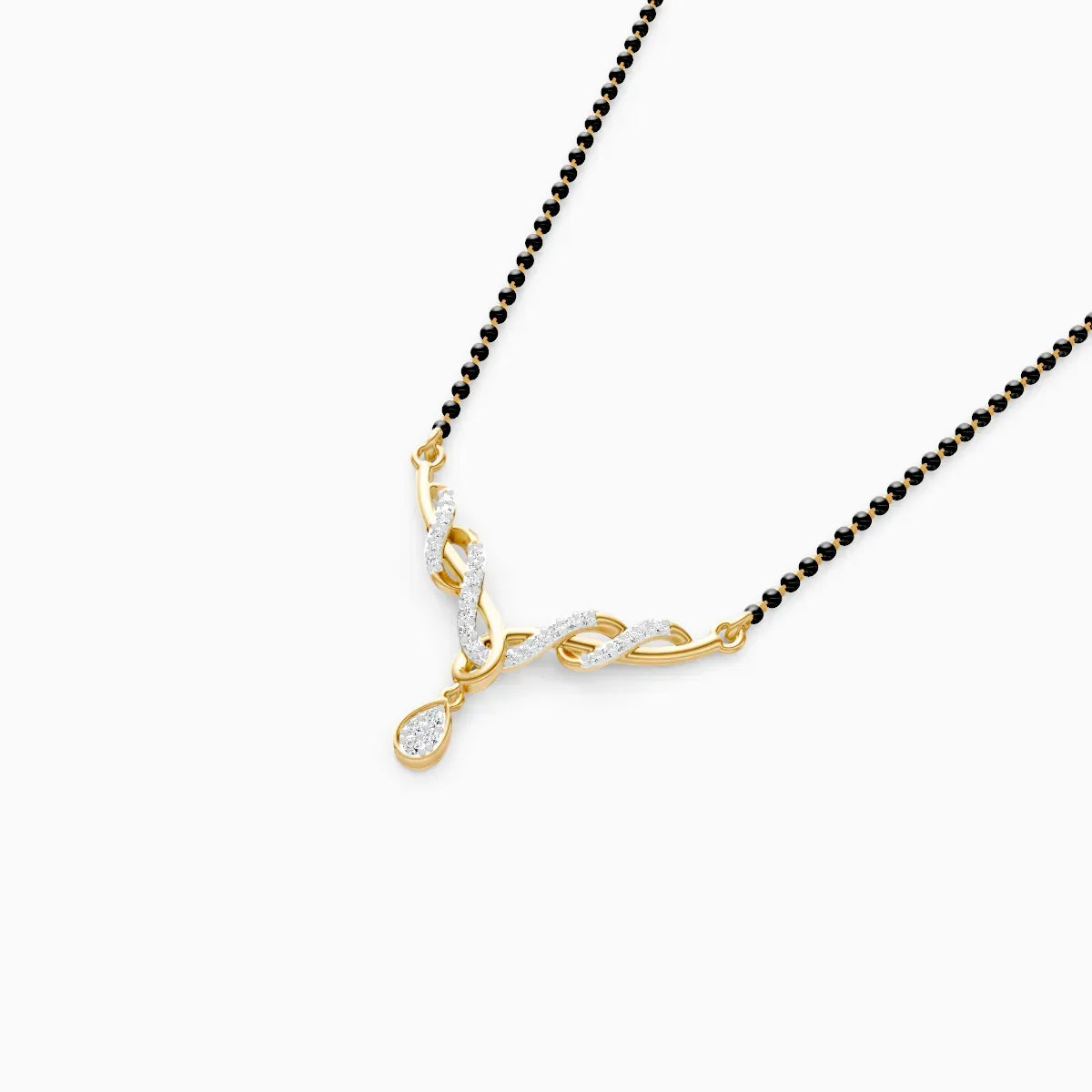 Simple Lab Diamond Pendant Mangalsutra