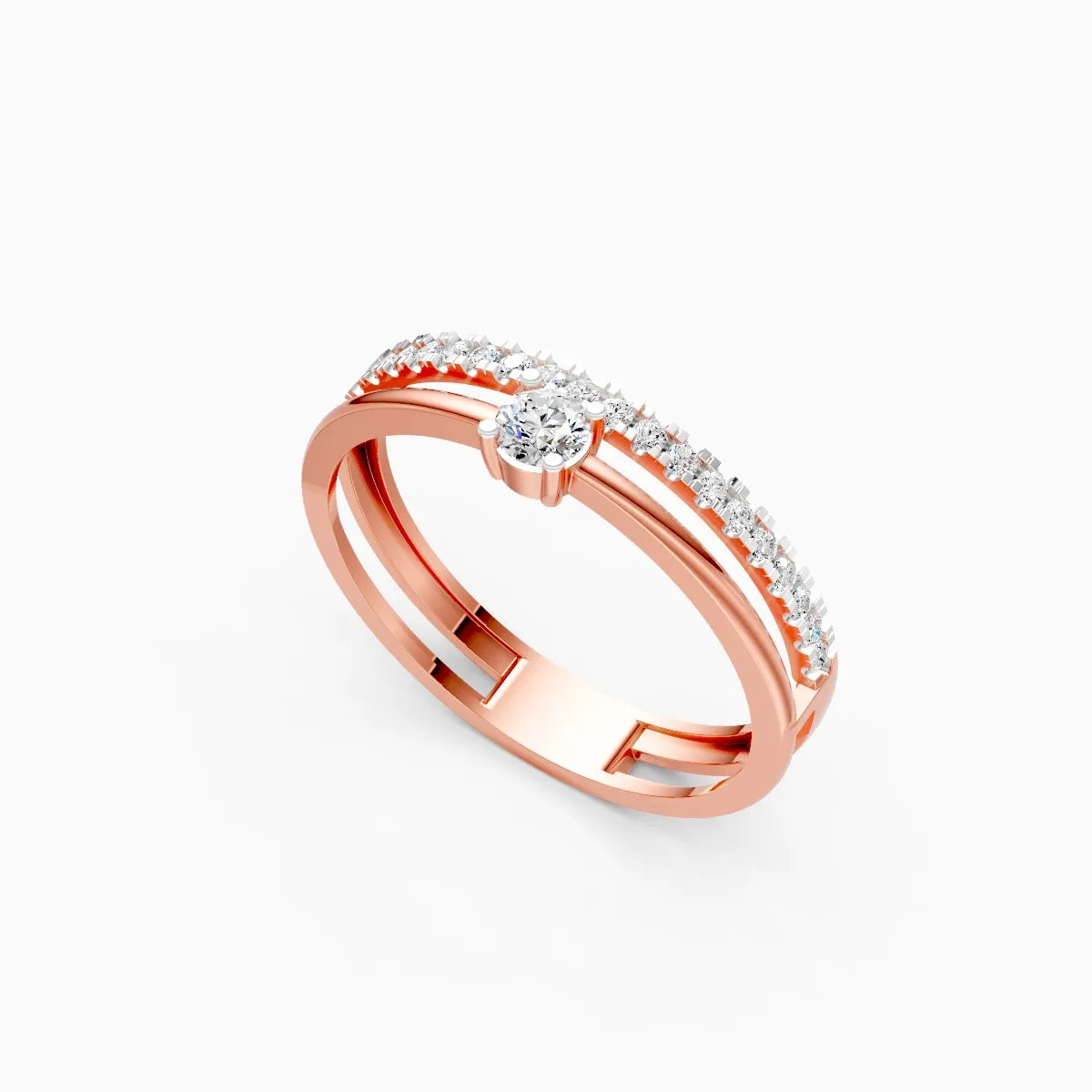 Solitaire Curve Diamond Ring