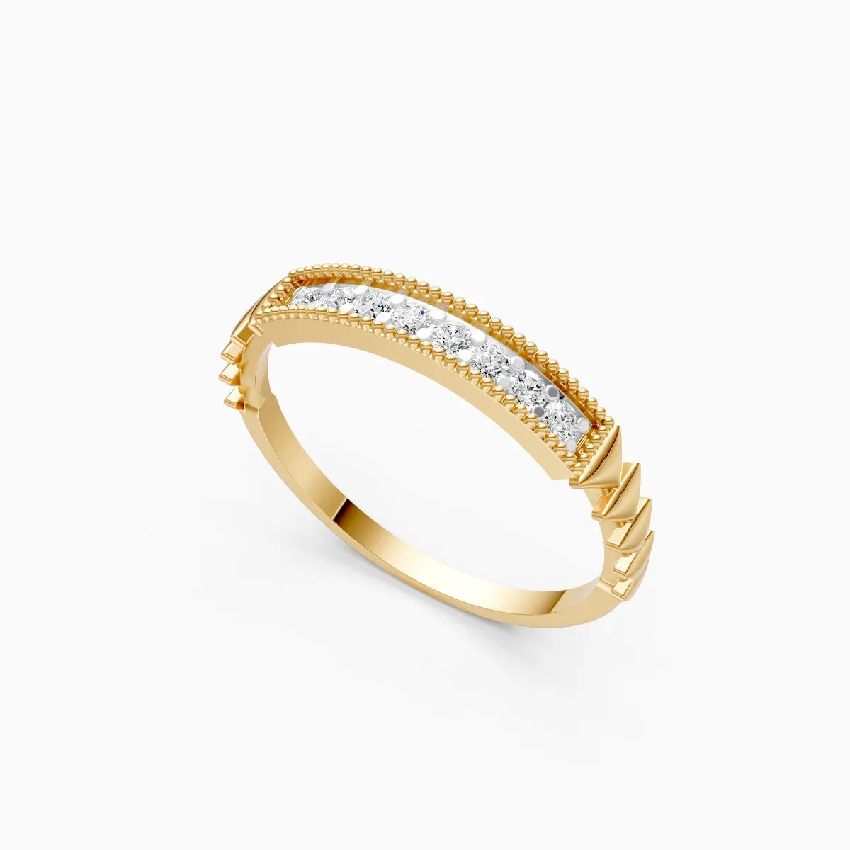 Milgrain Diamond Bar Ring