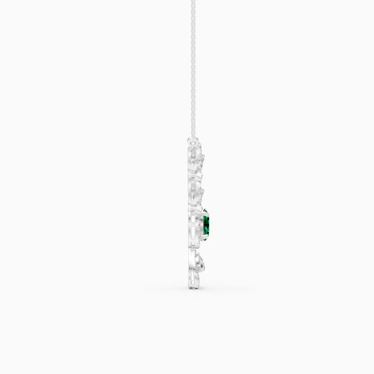 Elegant Teardrop Marquise Leaf Shape And Oval-Cut Lab Diamond Pendant