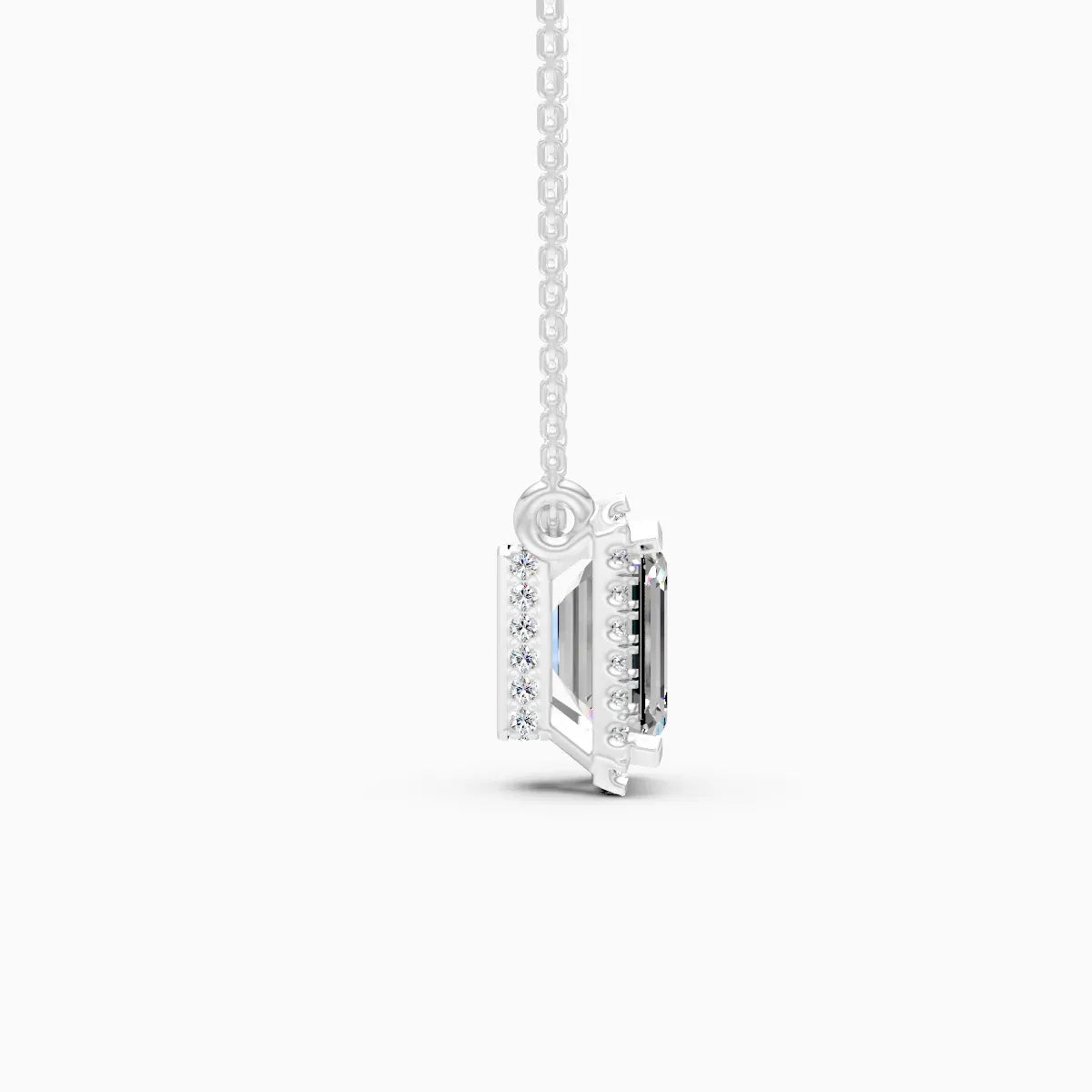 Emerald Halo Solitaire Lab Diamond Pendant