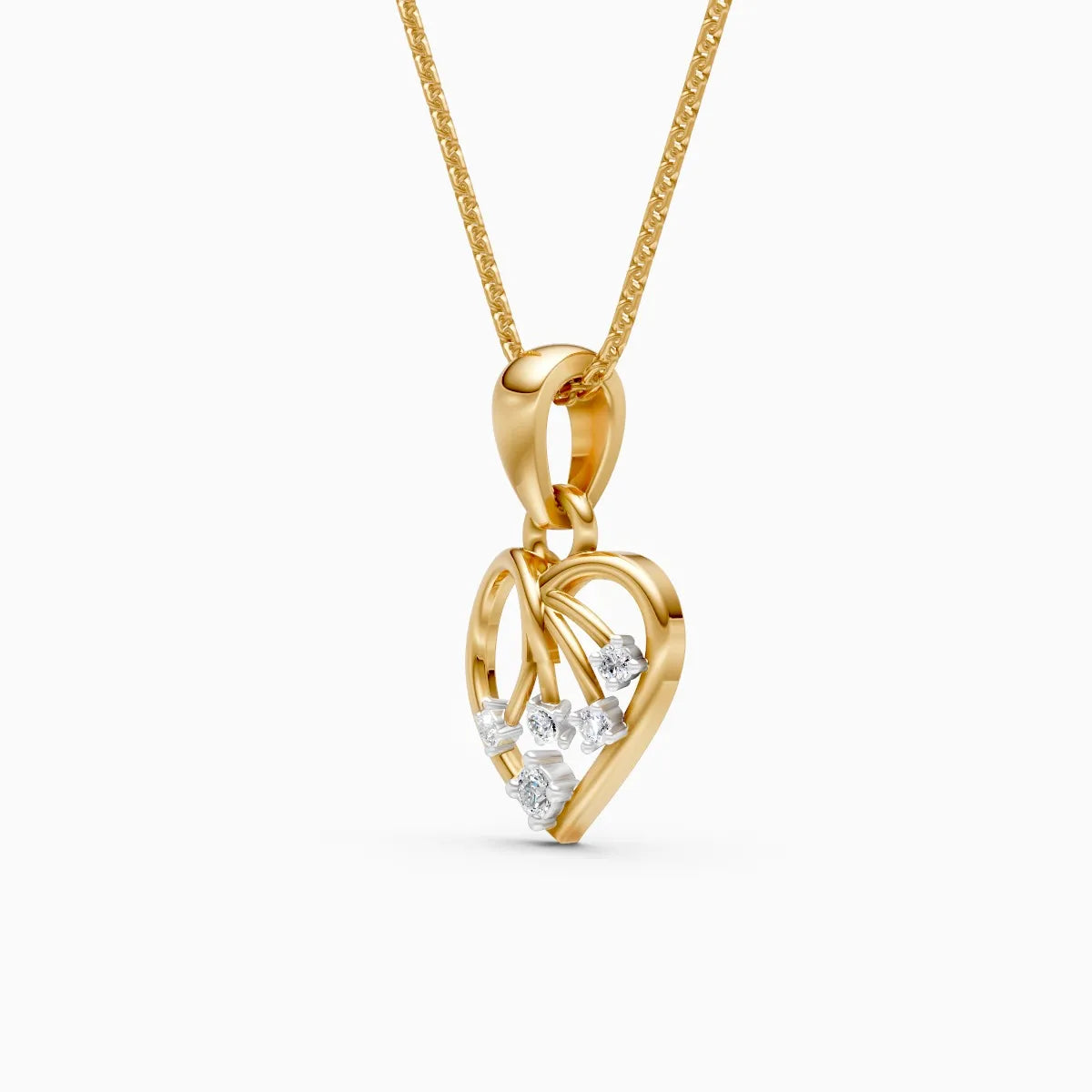 Angelic Swirl Heart Diamond pendant