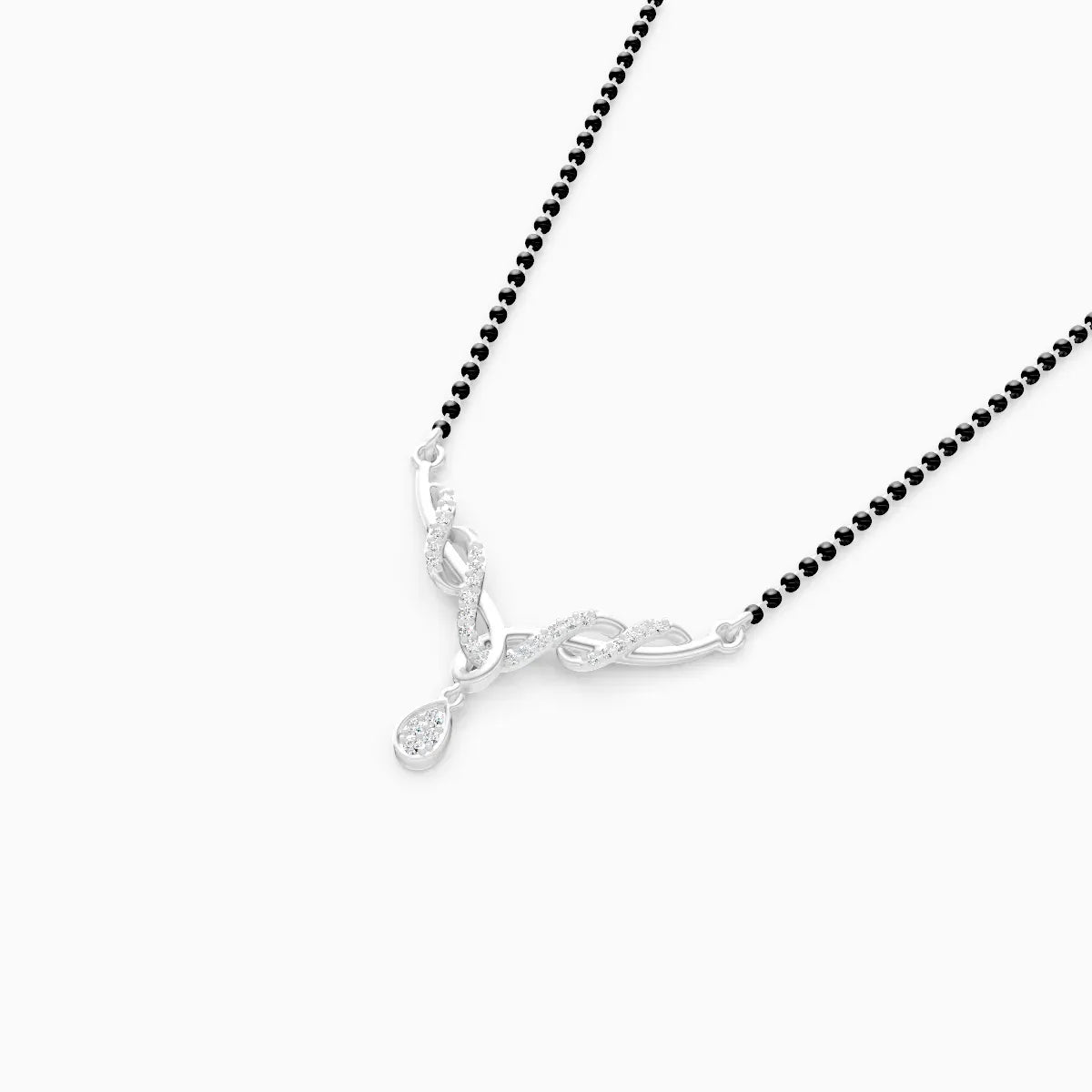 Simple Lab Diamond Pendant Mangalsutra