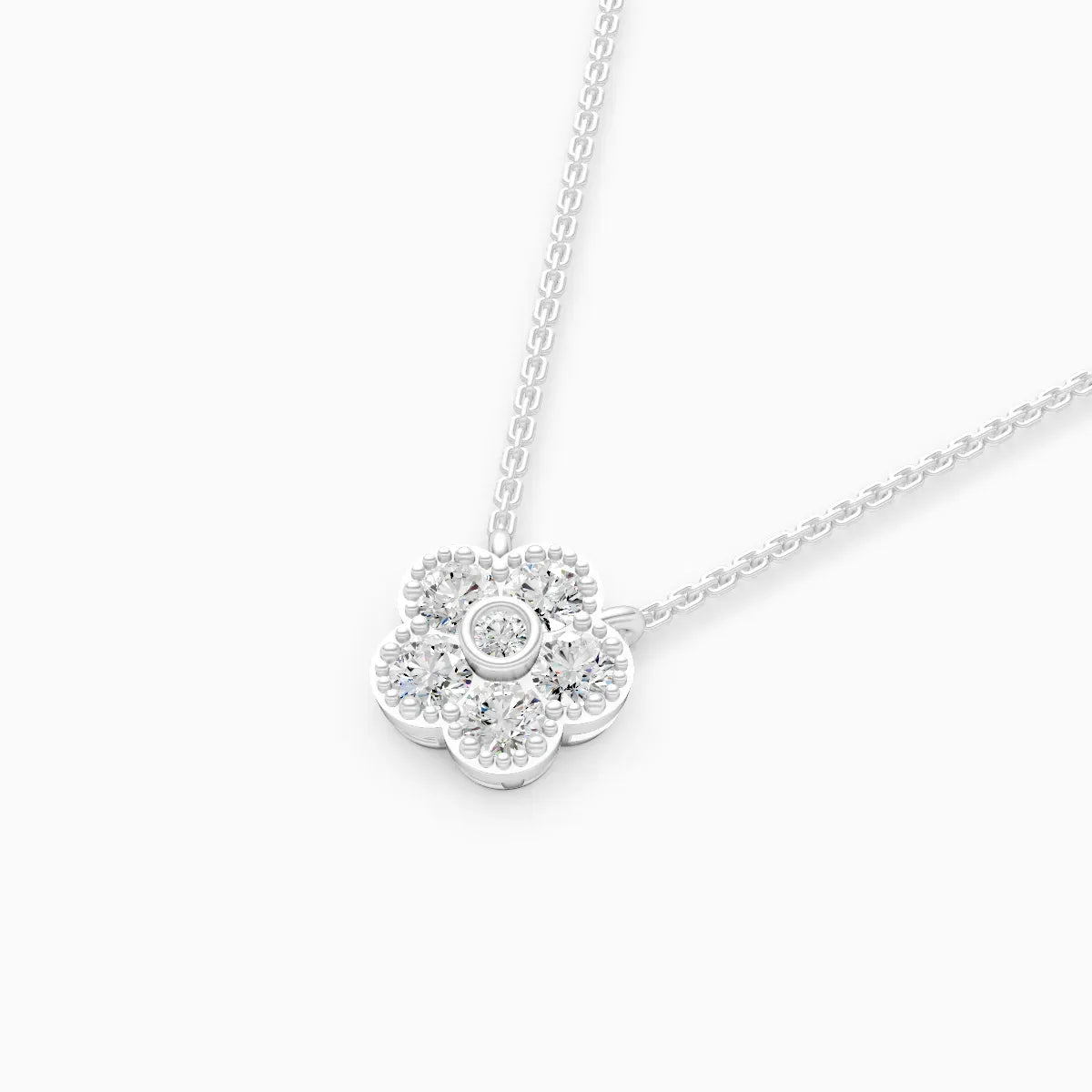 Flower Style Gold Pendant With Chain